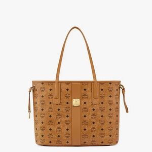 MCM Cognac Medium Liz Reversible Shopper Tote Bag Purse